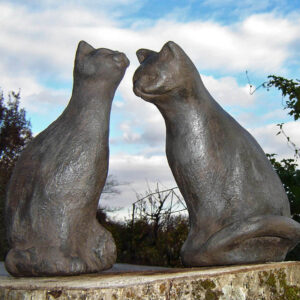 deux chats sculpté